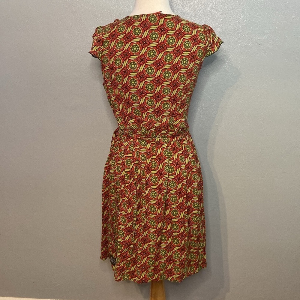 Matilda Jane Serendipity Cheerio Wrap Dress Tan Red M - Picture 4 of 10